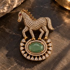 Ashva Emerald Statement Brooch