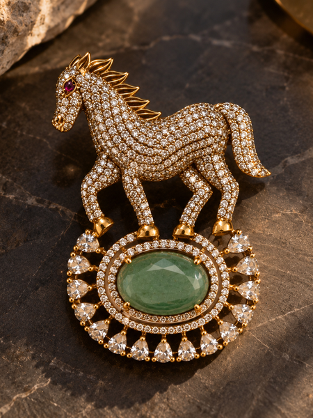 Ashva Emerald Statement Brooch