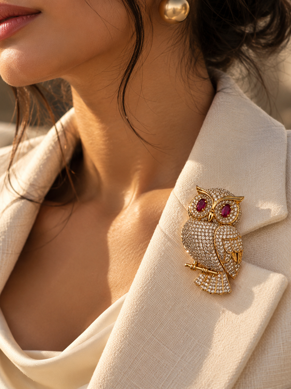 Rakta Drishti Owl Brooch