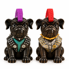 The Rebel Bulldogs – Punk Duo Sculpture Set