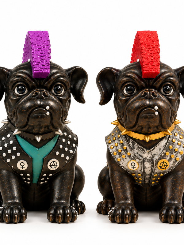 The Rebel Bulldogs – Punk Duo Sculpture Set