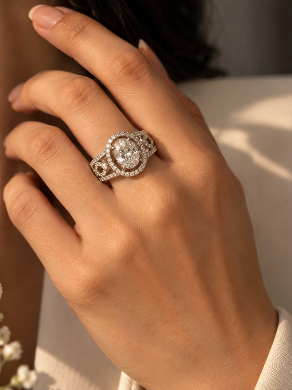 Aurelia Oval Halo Statement Ring