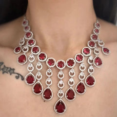 Rouge Cascade Diamond Necklace Set