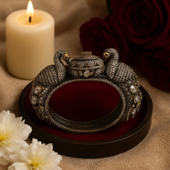 Regal Swan Kundan Heritage Bangle
