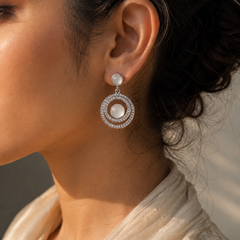 Lunar Pearl Orbit Earrings