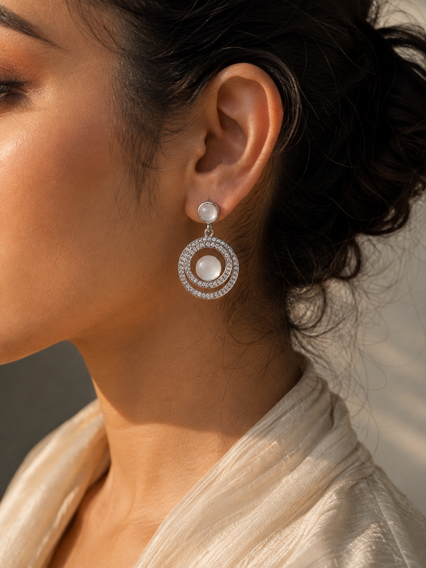 Lunar Pearl Orbit Earrings