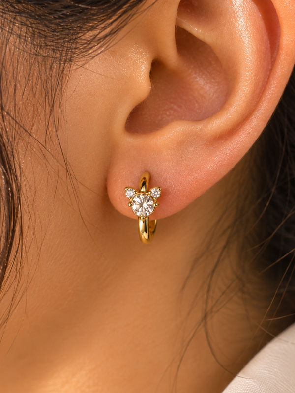 Luna Fauna Diamond Huggie Earrings