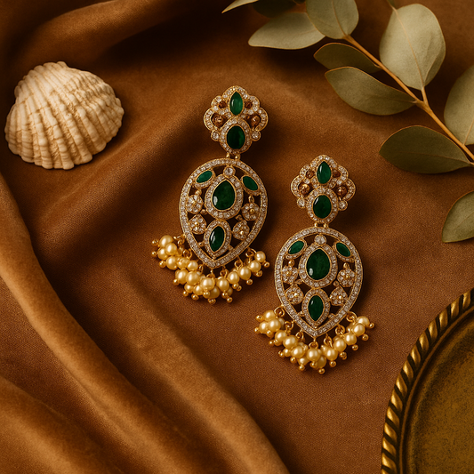 Majestic Emerald Elephant Motif Choker Set