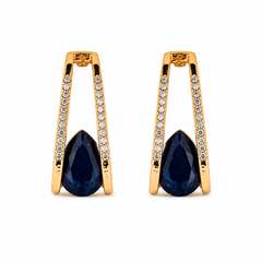 Midnight Sapphire Drop Earrings