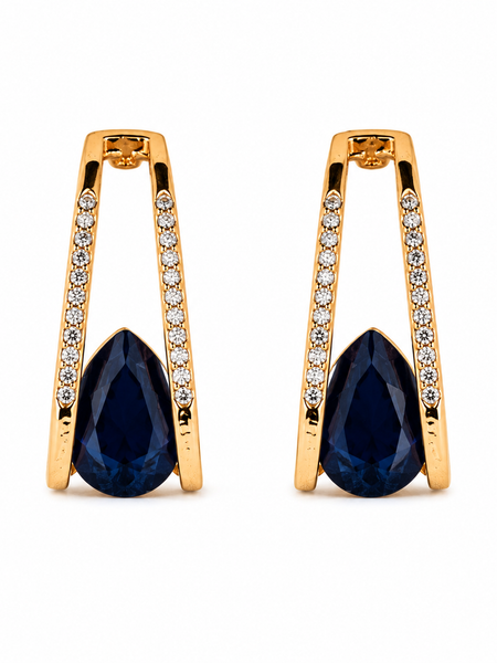 Midnight Sapphire Drop Earrings