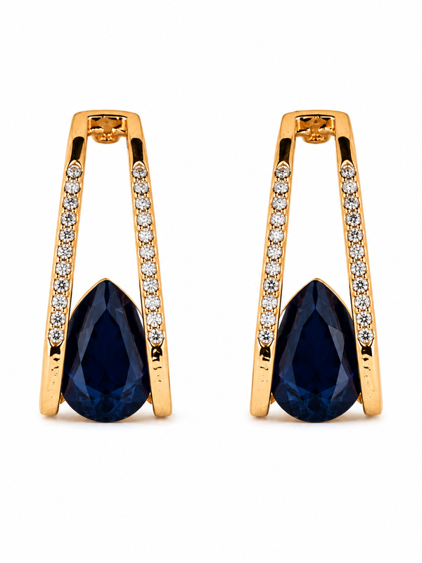 Midnight Sapphire Drop Earrings