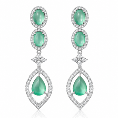 Serena Mint Crystal Drop Earrings
