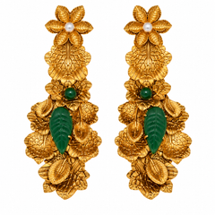 Gulbahar Emerald Floral Choker & Earrings Set