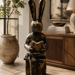 The Quiet Reader Rabbit Sculpture