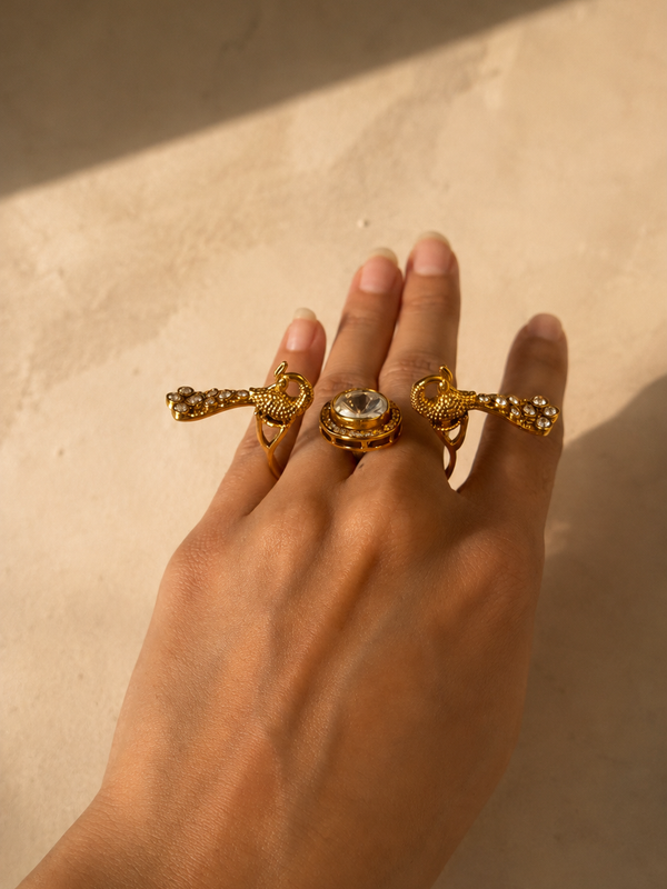 Mayura Two-Finger Statement Ring
