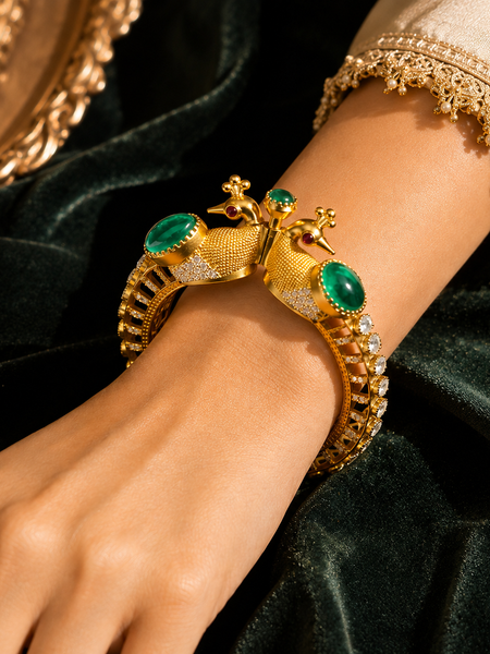 Mayura Emerald Peacock Bracelet