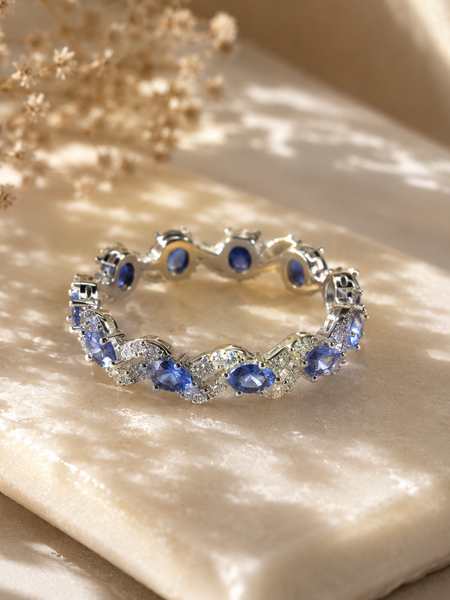 Sapphire Wave Eternity Ring