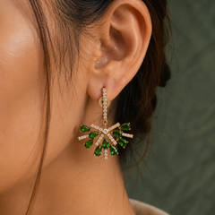 Ziya Emerald Fan Earrings