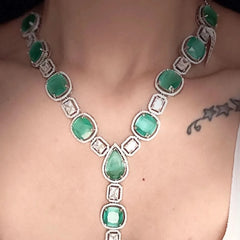 Aqua Glint Diamond Necklace Set