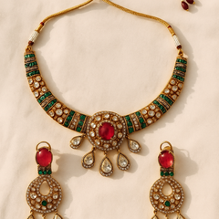 Ruby Emerald Choker Set