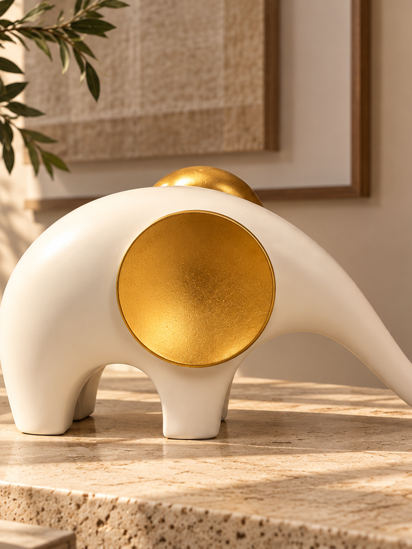 Ivory & Gold Serenity Elephant Sculpture