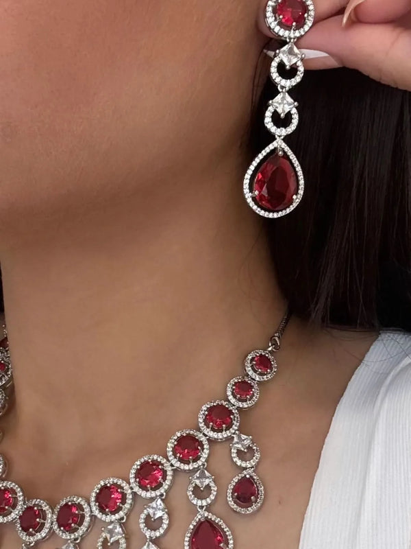 Rouge Cascade Diamond Necklace Set