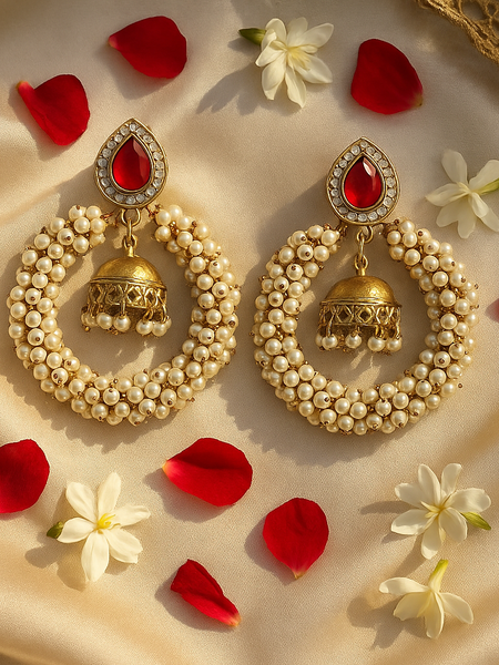 Aarohi Pearl Ember Earrings