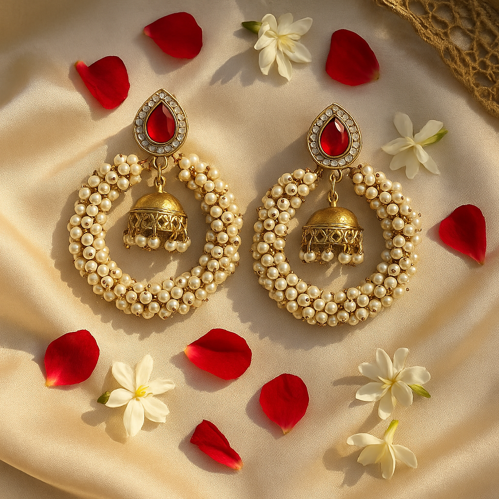 Aarohi Pearl Ember Earrings