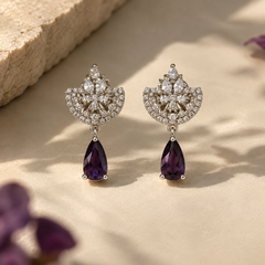 Amara Violet Drop Earrings