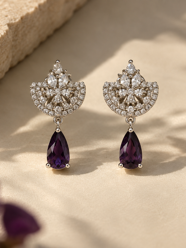Amara Violet Drop Earrings