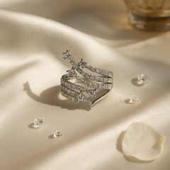 Celestial Cascade Statement Ring