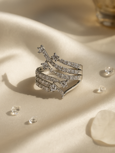 Celestial Cascade Statement Ring