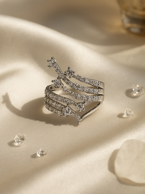 Celestial Cascade Statement Ring