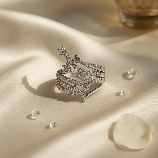 Celestial Cascade Statement Ring