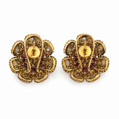 Mehr Ruby Kundan Floral Studs