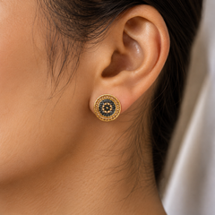 Nazar Pavé Stud Earrings