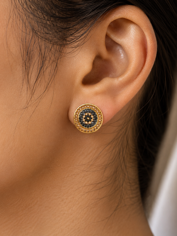 Nazar Pavé Stud Earrings