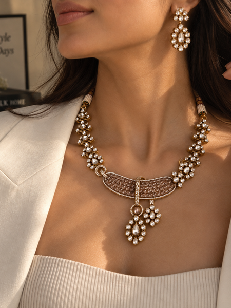 Nooré Champagne Statement Necklace Set