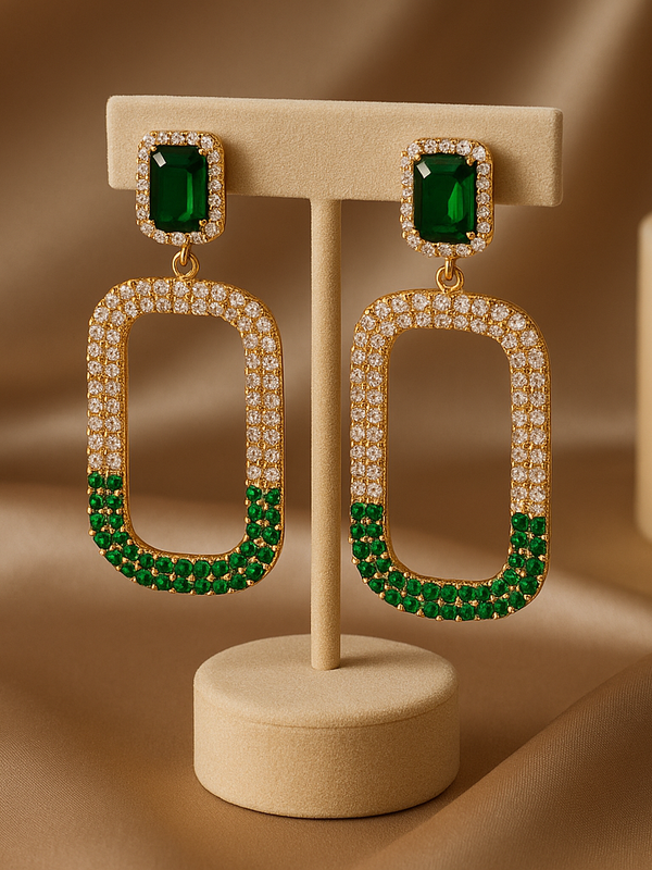 Emerald Aura Drop Earrings