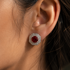 Scarlet Halo Stud Earrings