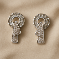 Aurelia Geo Halo Diamond Earrings