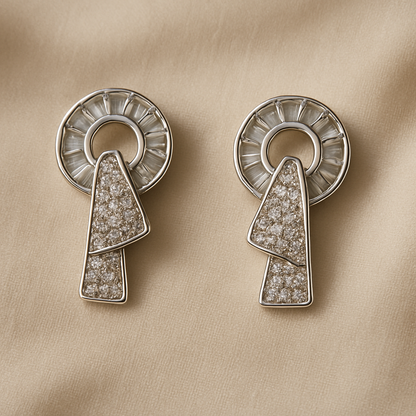 Aurelia Geo Halo Diamond Earrings
