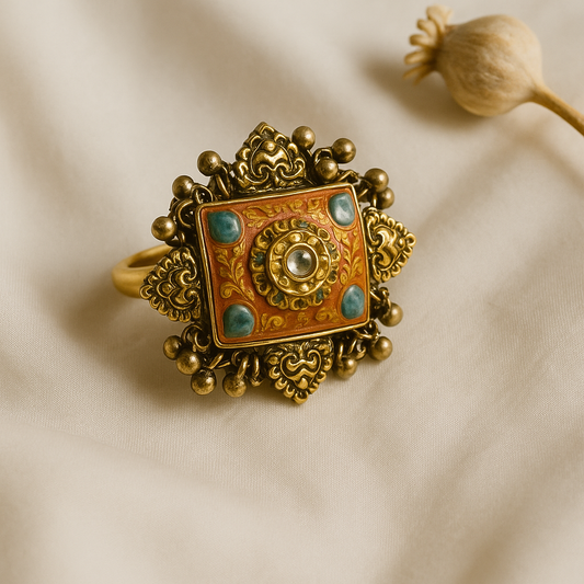 Aranya Antique Enamel Ring