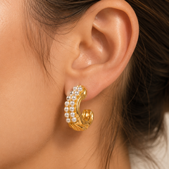 Pearl Hoop Earrings