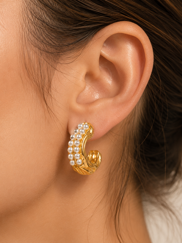 Pearl Hoop Earrings