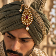 Aariz Ruby Kundan Men’s Kalgi