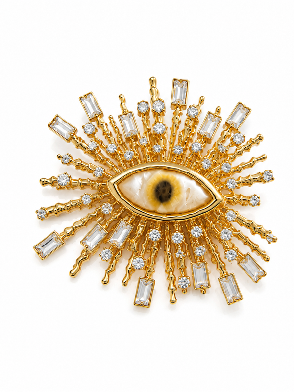 Radiant Celestial Evil Eye Brooch