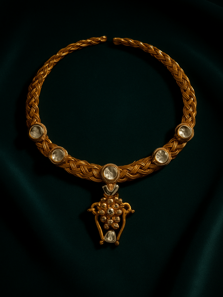 Vanshika Temple Kundan Necklace Set