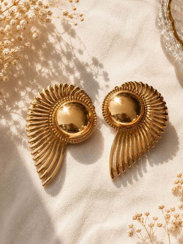 Golden Radiance Statement Earrings