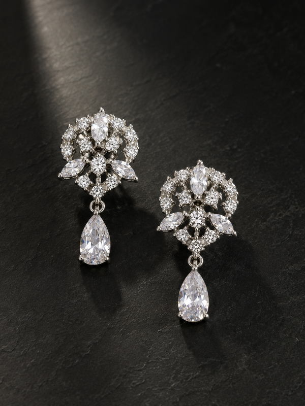 Elara Crystal Drop Earrings